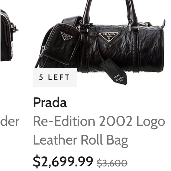 PRADA Vintage Black Leather Satchel Log Bag - Picture 2 of 11